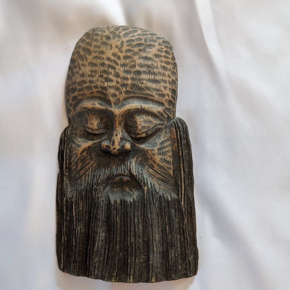 Wooden Face sculpture